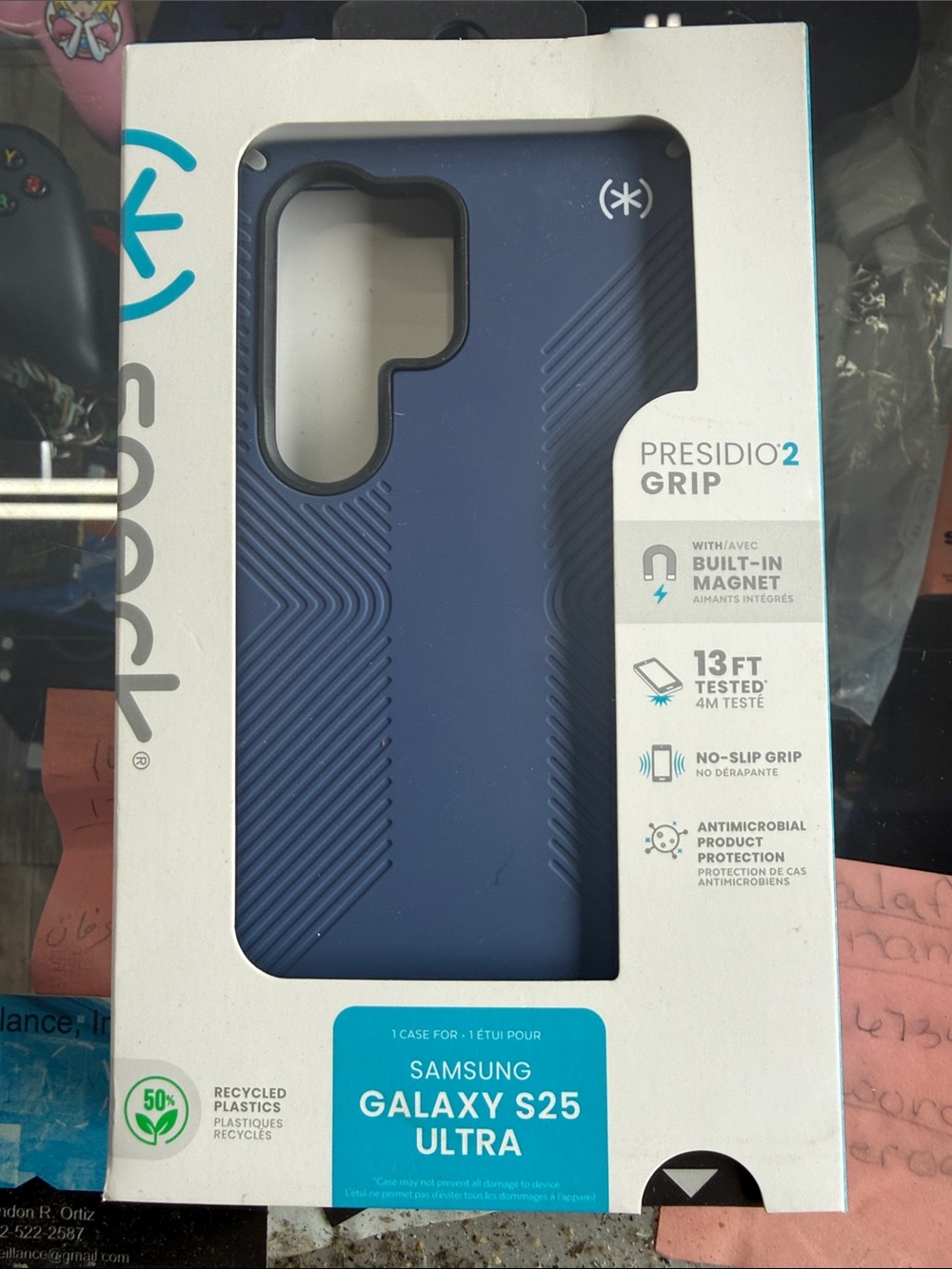 Speck Presidio2 Grip Case for Samsung Galaxy S25 Ultra - Navy Blue